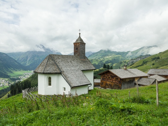 Blick auf Walsersiedlung Bürstegg