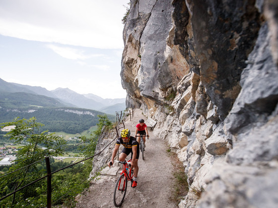 Ein weiteres Highlight der Gravel Bike Tour - die Fahrt durch die Ewige Wand