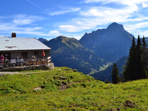 Alpe Innerer Stierhof – mit Blick auf den Großen Widderstein