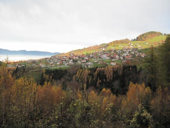 Herbstlicher Blick auf das "Kriasidorf" Fraxern