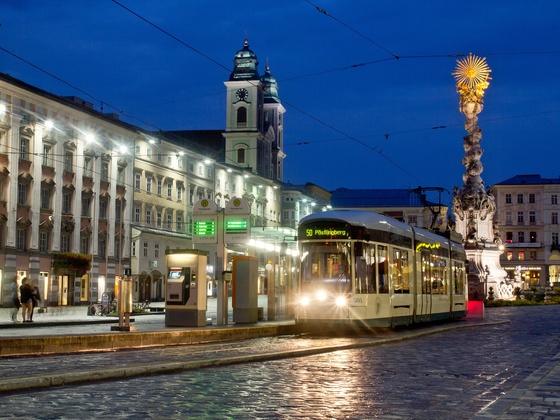 Station der Pöstlingbergbahn am Hauptplatz Linz
