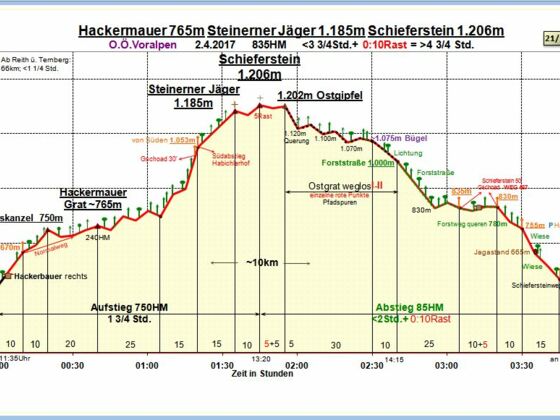 Zeit-Wege-Diagramm im Detail