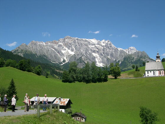 Aussicht auf den Hochkönig auf dem Weg zur Grünegg Alm
