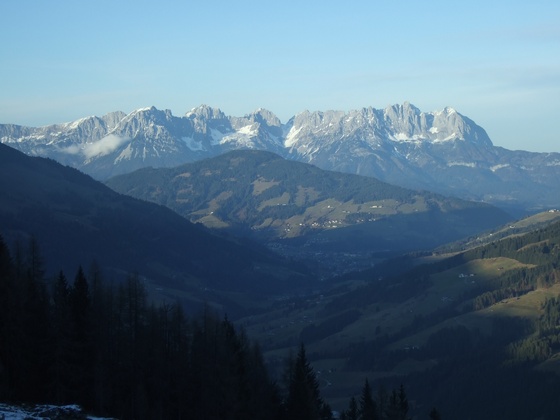 Blick vom Gampenkogel zum Wilden Kaiser nach Norden