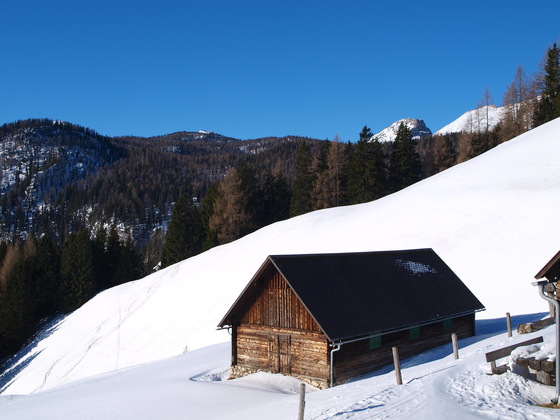 Obere Gameringalm 1460m bei der Abfahrt