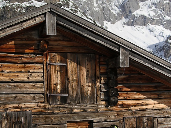 Bachlalm Stall mit Dachstein