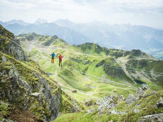 Seilbrücke beim Klettersteig Hochjoch