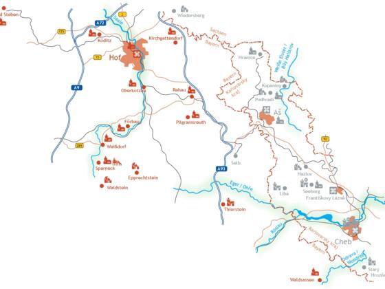 Kulturweg der Vögte - Karte der Etappe 7