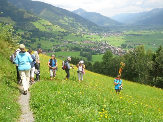 Abstieg vom Naglköpfl, dahinter Piesendorf