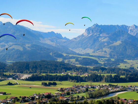 Kössen mit Blick auf das Kaisergebirge