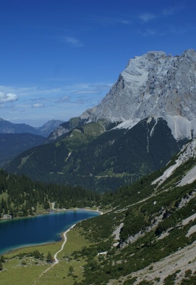 Blick zum Seebensee von der Coburger Hütte