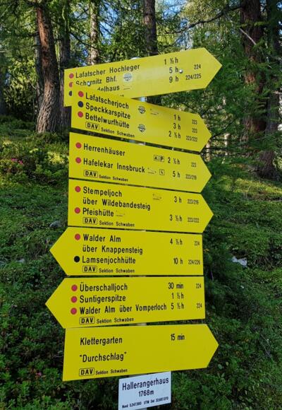 Excellent signage near Hallerangerhaus