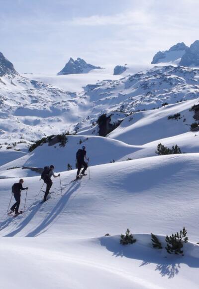 Blick auf den Hohen Dachstein beim Anstieg zum Wiesberghaus