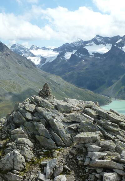 Blick von der Bieler Spitze in die Silvretta mit dem Kleinen und Großen Buin