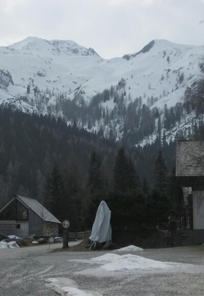 Schliereralm, links der Mitte über der Vorderrieding ist der große Reicheschkogel