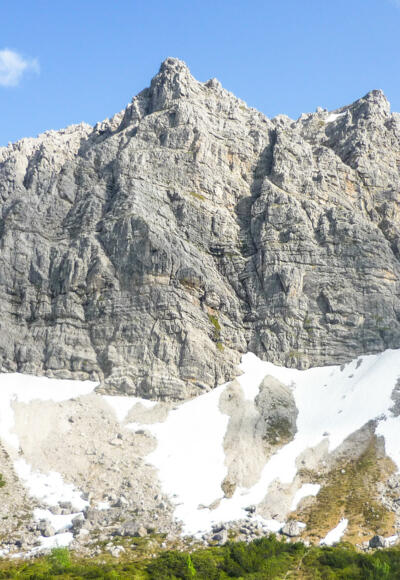 Die Lachenspitze Nord-West Wand - hier führt auch ein Klettersteig durch