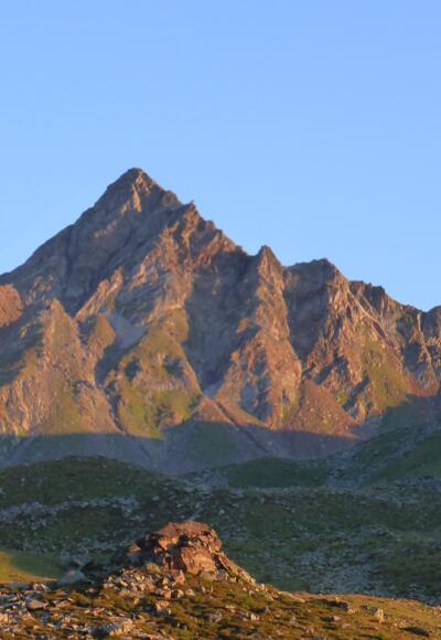 Der Lasörling in der Morgensonne.