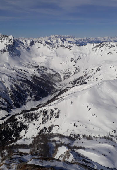 Tief unter uns die Trimmingeralm