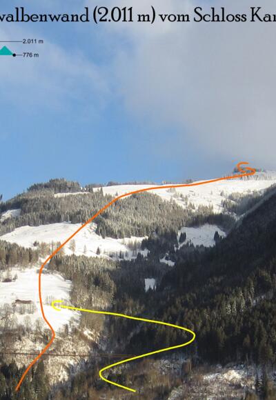 Schwalbenwand - Übersichtsbild Topo