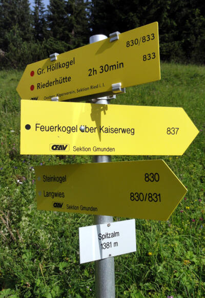 Wegmarkierung Spitzalm