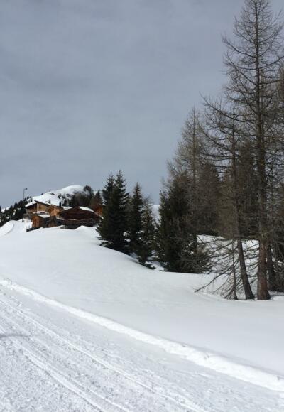 Die Bernhardseckhütte in Sichtweite