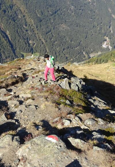 Von der Luibisalm (unten) weiter,  knapp 200 Hm, zu ...