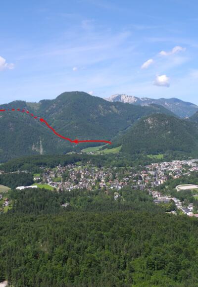 Die Aufstiegsroute auf den Gspranggupf