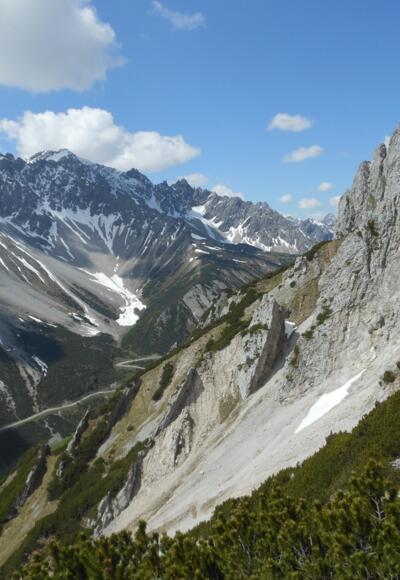 Rückblick zum Hahntennjoch