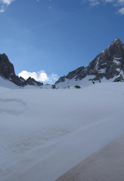 Ausblick auf die Dremelspitze von der Hanauer Hütte