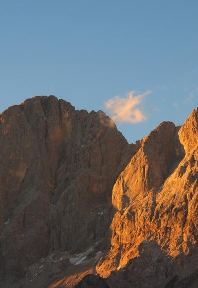 Dachstein beim Sonnenuntergang von der Austriahütte
