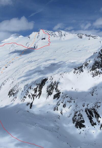 Route zum Gr. Happ vom Rostocker Eck gesehen