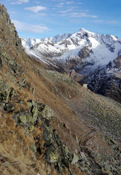Blick von den Krimmler Tauern zur Birnlückenhütte