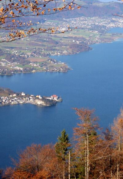 Traunkirchen vom Erlakogel gesehen