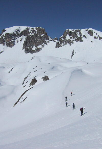 Anstieg im Zinnerkar zum Westgrat der Zehnerkarspitze