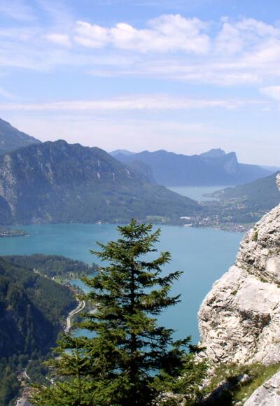 Blick zum Mondsee am Anstiegsweg