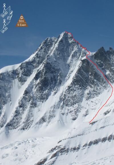 Großglockner Nordwand Mayerlrampe Topo