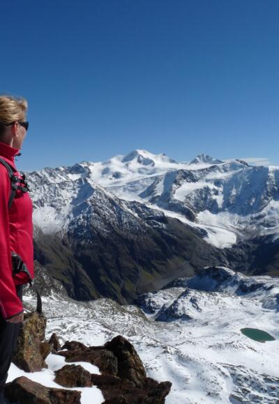 Überwältigt von diesem Bergpanorama mit der 3770 m hohen Wildspitze.