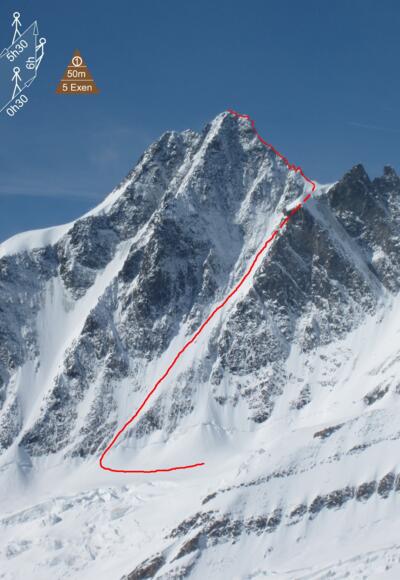 Großglockner Nordwand - Route Berglerrinne