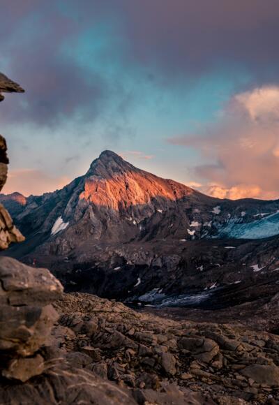 Atemberaubender Sonnenuntergang  mit Blick auf die Schesaplana.
