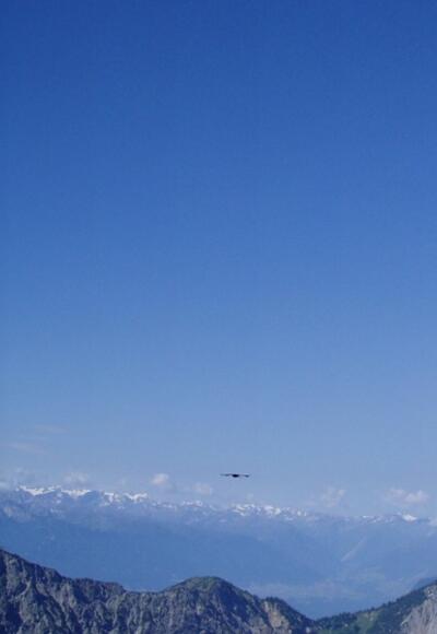 Die Bettelwurfhütte hoch über dem Inntal