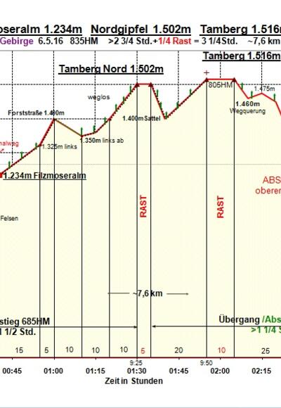 Zeit-Wege-Diagramm im Detail