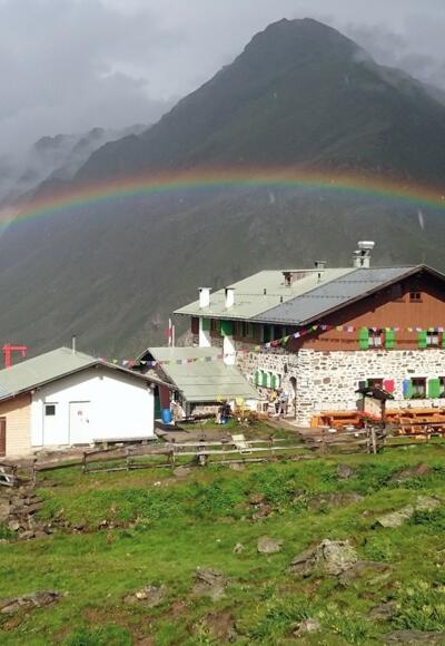 Der Regenbogen über dem Gleirschtal.