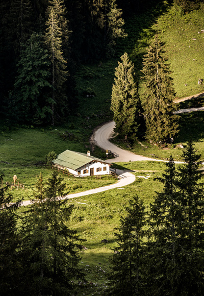 Blick vom Königsweg zur Königsbachalm