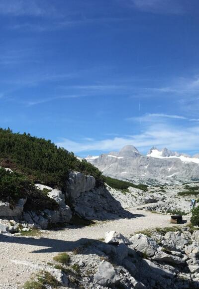 Landschaftsfoto mit Dachstein-Hai und Gletscher