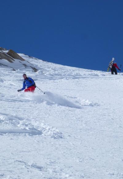 Wenn dieser Hang im Aufstieg gehalten hat, dann sollte er dies grundsätzlich auch in der Abfahrt tun.