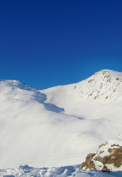 Das Horbergjoch - Aufstiegsspur ist deutlich zu erkennen