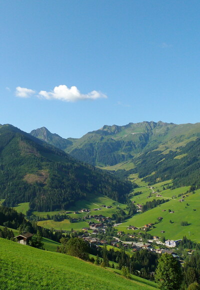 Blick vom Oberen Höhenweg nach Innerlapbach und Großer Galtenberg
