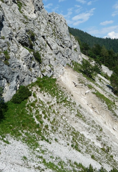 Querung hoch über der Kranebitter Klamm