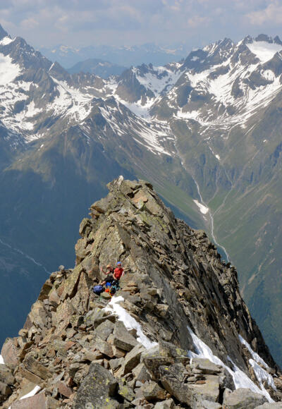 Unterwegs auf dem Westgrat zur Hohen Geige
