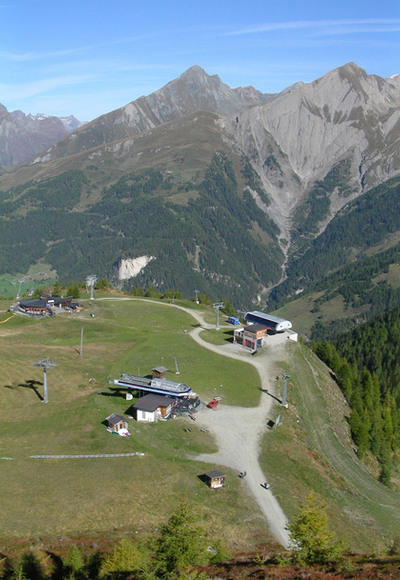 Blick auf die Bergstation Matreier Bergbahnen